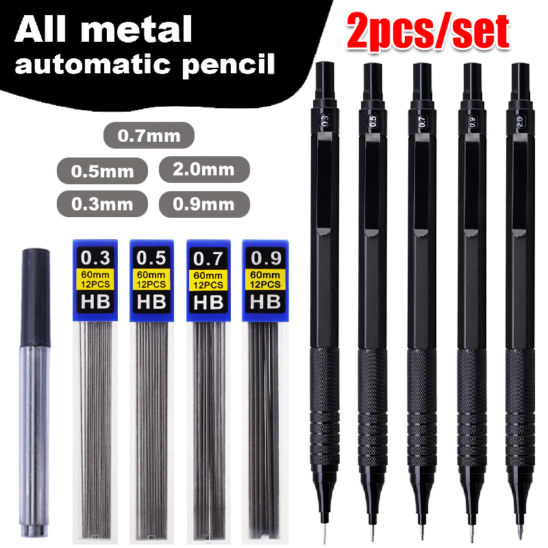 Mechanical Pencil 0.3 - 블랙 로우 중심 금속 기계식 연필