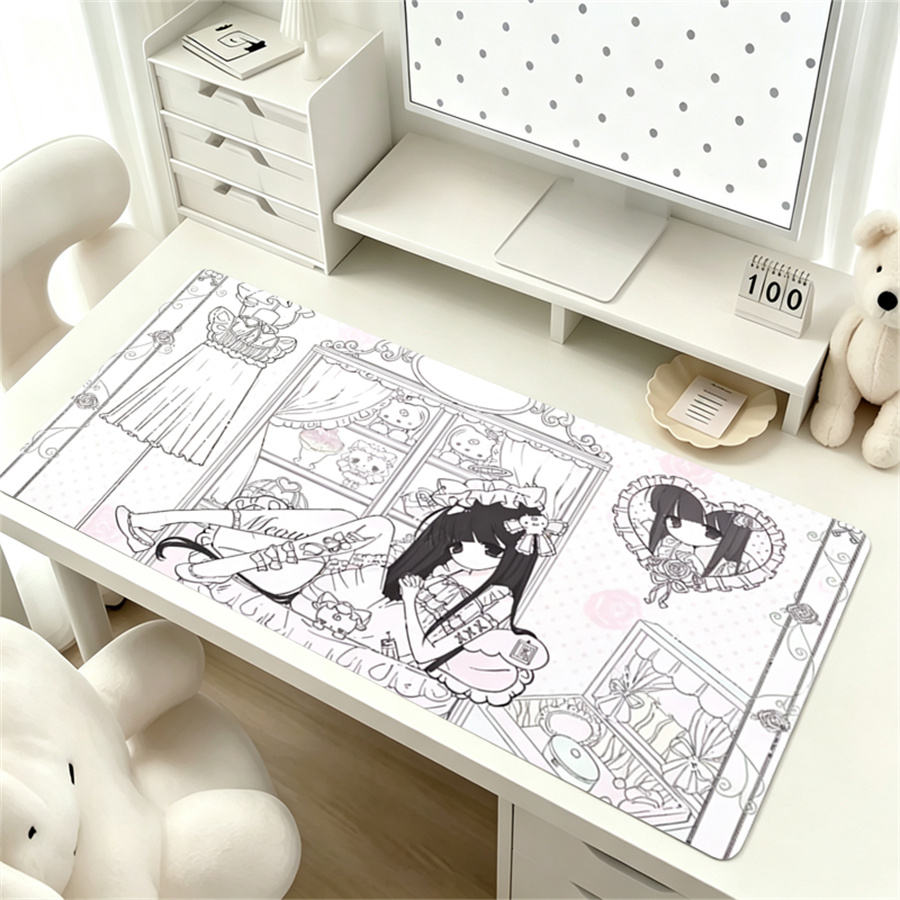 애니메이션 미학 가죽 마우스 패드 핑크 화이트 엔젤 데 - Leather Desk Pad 리뷰 및 가격